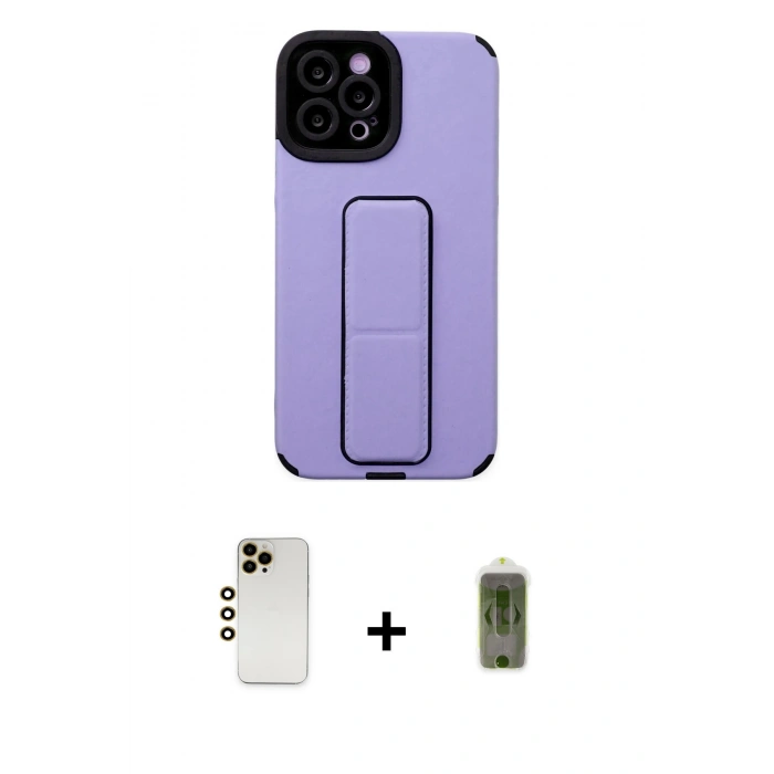 MARSİLYAN™- iPhone 12 Pro Max Kılıf Çekirdek Yansıma - Siyah Joko Magic 5D Hayalet Cam + Shine Kamera Lens - GD