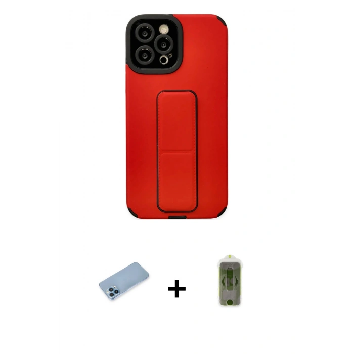MARSİLYAN™- iPhone 12 Pro Max Kılıf Çekirdek Yansıma - Siyah Joko Magic 5D Hayalet Cam + Shine Kamera Lens Koruma Cam - MI