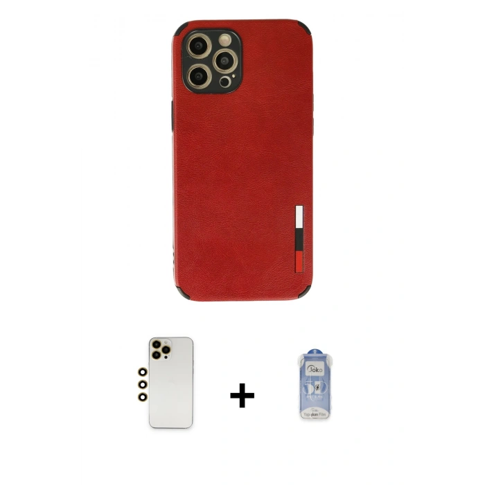 MARSİLYAN™- iPhone 12 Pro Max Kılıf Doruk Asil Koleksiyonu - Siyah Joko Magic 5D Cam + Shine Kamera Lens - GD