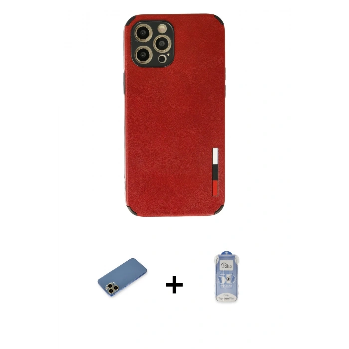 MARSİLYAN™- iPhone 12 Pro Max Kılıf Doruk Asil Koleksiyonu - Siyah Joko Magic 5D Cam + Shine Kamera Lens Koruma Cam - GD