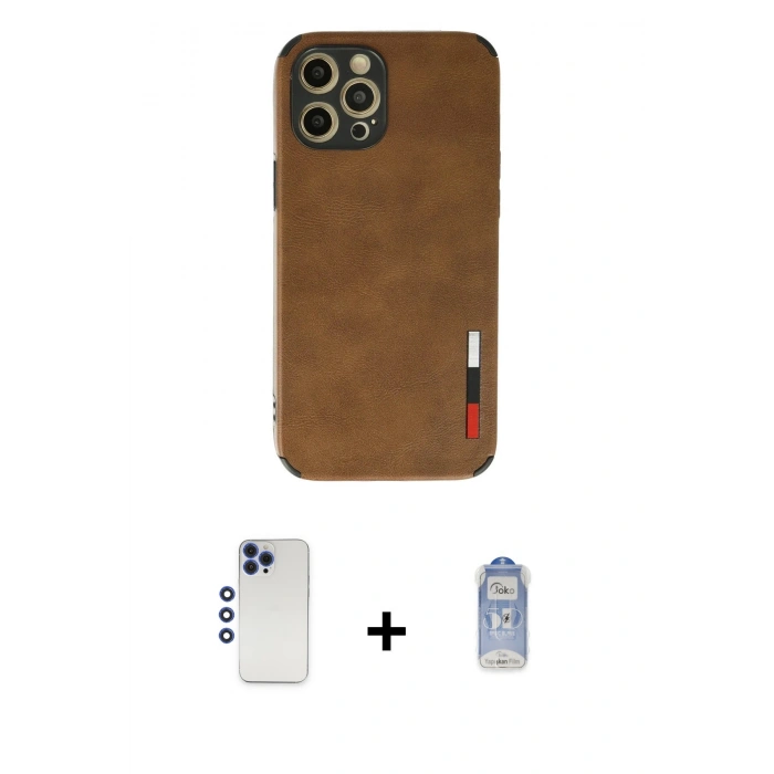 MARSİLYAN™- iPhone 12 Pro Max Kılıf Doruk Asil Koleksiyonu - Siyah Joko Magic 5D Cam + Shine Kamera Lens - LT