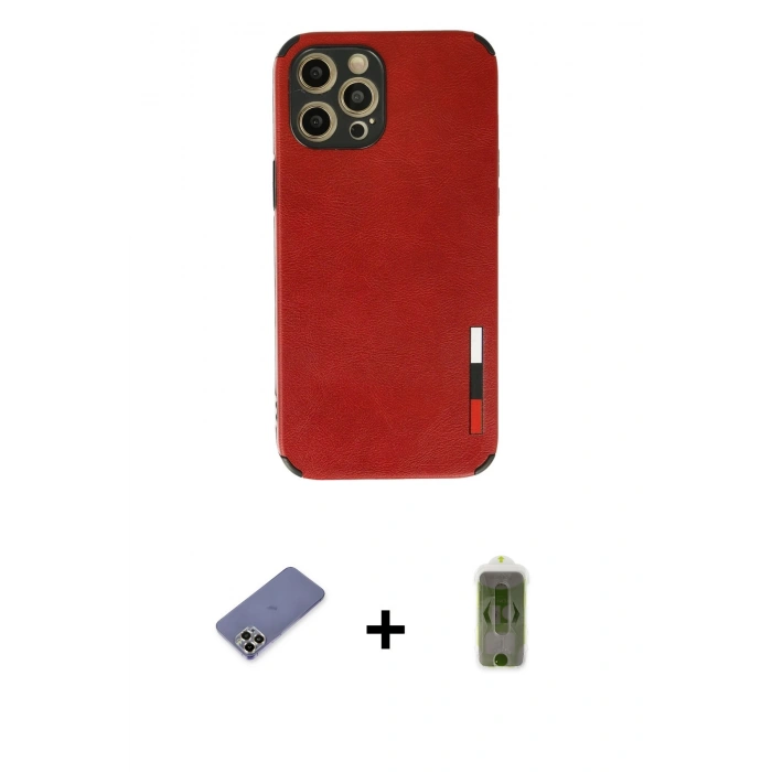 MARSİLYAN™- iPhone 12 Pro Max Kılıf Doruk Asil Koleksiyonu - Siyah Joko Magic 5D Hayalet Cam + Metal Kamera Lens Koruma Cam - GD