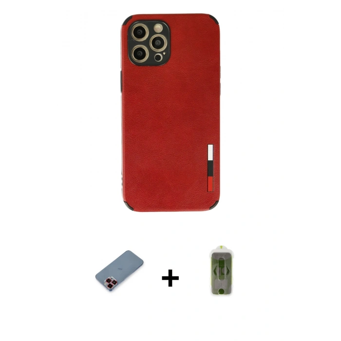 MARSİLYAN™- iPhone 12 Pro Max Kılıf Doruk Asil Koleksiyonu - Siyah Joko Magic 5D Hayalet Cam + Metal Kamera Lens Koruma Cam - KI