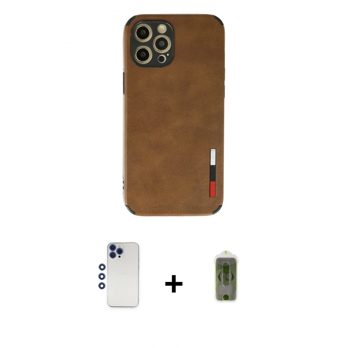 MARSİLYAN™- iPhone 12 Pro Max Kılıf Doruk Asil Koleksiyonu - Siyah Joko Magic 5D Hayalet Cam + Shine Kamera Lens - LT