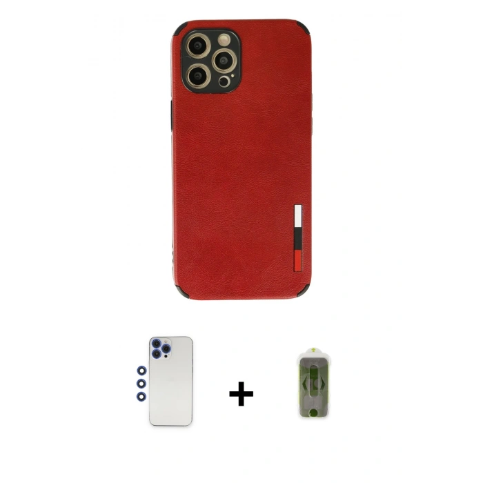 MARSİLYAN™- iPhone 12 Pro Max Kılıf Doruk Asil Koleksiyonu - Siyah Joko Magic 5D Hayalet Cam + Shine Kamera Lens - LT