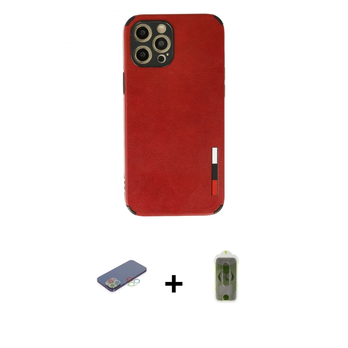 MARSİLYAN™- iPhone 12 Pro Max Kılıf Doruk Asil Koleksiyonu - Siyah Joko Magic 5D Hayalet Cam + Renkli Kamera Lens Koruma Cam - MI