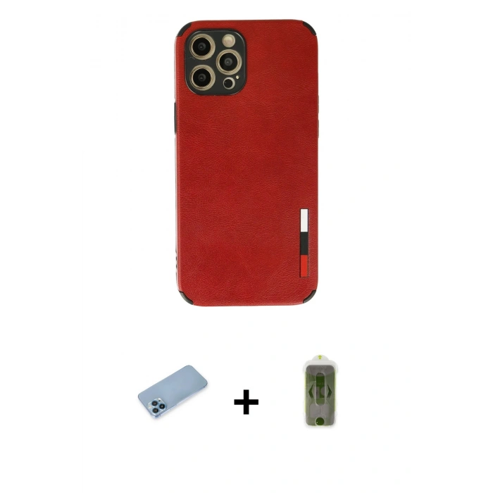 MARSİLYAN™- iPhone 12 Pro Max Kılıf Doruk Asil Koleksiyonu - Siyah Joko Magic 5D Hayalet Cam + Shine Kamera Lens Koruma Cam - MI