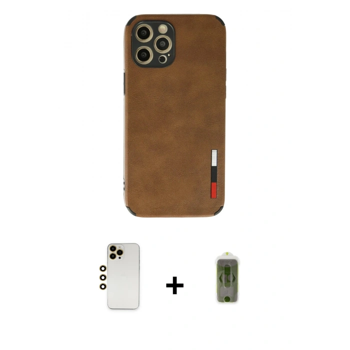 MARSİLYAN™- iPhone 12 Pro Max Kılıf Doruk Asil Koleksiyonu - Siyah Joko Magic 5D Hayalet Cam + Shine Kamera Lens - GD