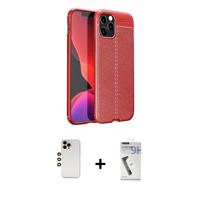 MARSİLYAN™- iPhone 12 Pro Max Kılıf Doruk Klasik Özel Seri - Şeffaf Uv Polymer Nano Ekran Koruyucu + Shine Kamera Lens - GD