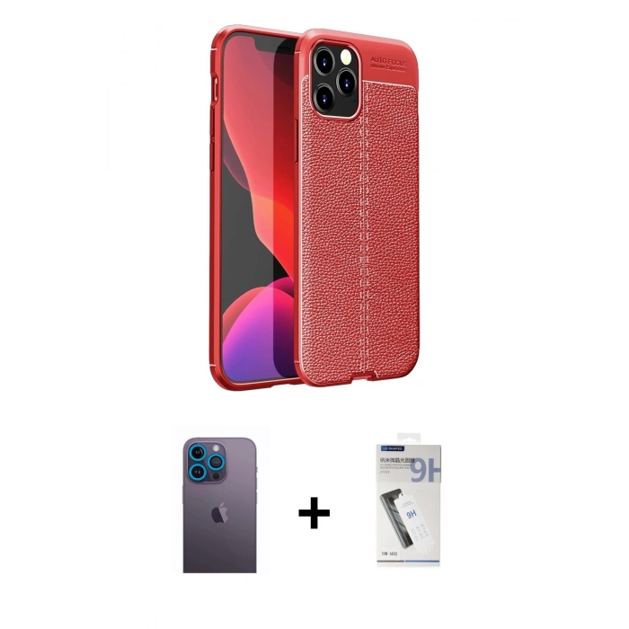 MARSİLYAN™- iPhone 12 Pro Max Kılıf Doruk Klasik Özel Seri - Şeffaf Uv Polymer Nano Ekran Koruyucu + Mavi Neon Fosforlu Kamera Lens