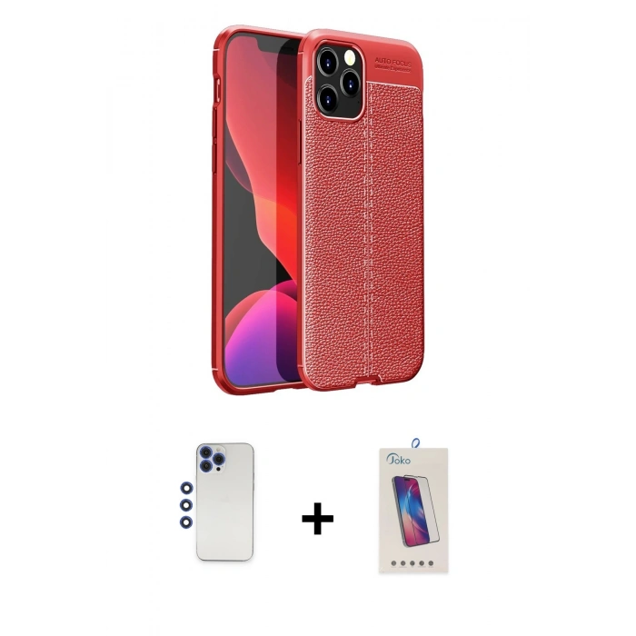 MARSİLYAN™- iPhone 12 Pro Max Kılıf Doruk Klasik Özel Seri - Siyah Joko 5D Cam + Shine Kamera Lens - LT
