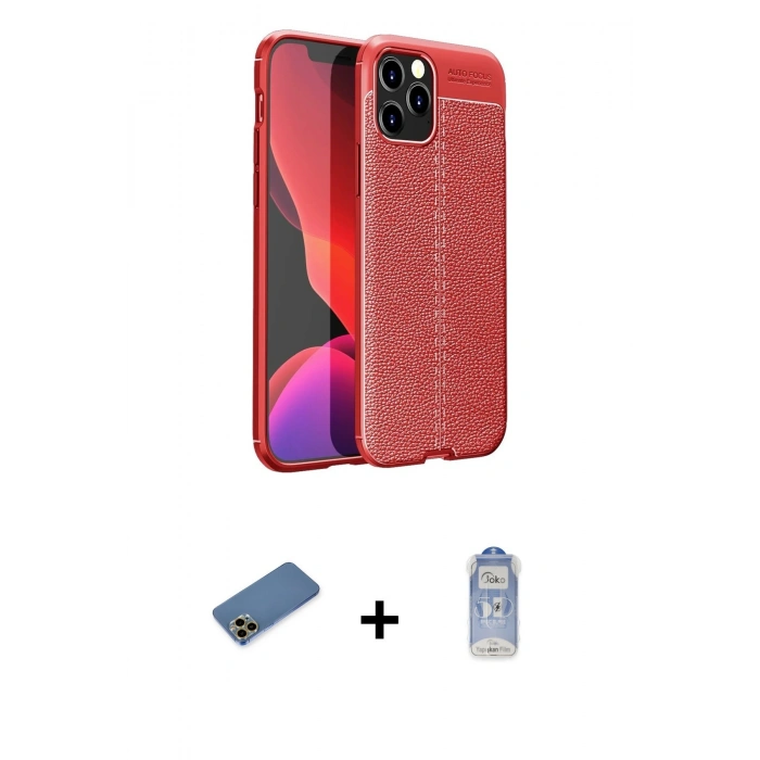 MARSİLYAN™- iPhone 12 Pro Max Kılıf Doruk Klasik Özel Seri - Siyah Joko Magic 5D Cam + Shine Kamera Lens Koruma Cam - GD