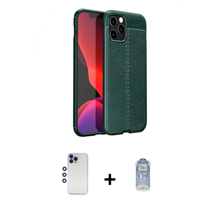 MARSİLYAN™- iPhone 12 Pro Max Kılıf Doruk Klasik Özel Seri - Siyah Joko Magic 5D Cam + Shine Kamera Lens - LT