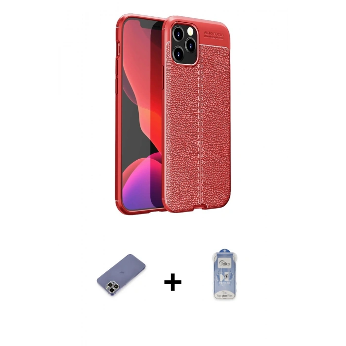 MARSİLYAN™- iPhone 12 Pro Max Kılıf Doruk Klasik Özel Seri - Siyah Joko Magic 5D Cam + Metal Kamera Lens Koruma Cam - GD