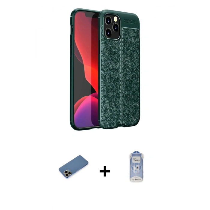 MARSİLYAN™- iPhone 12 Pro Max Kılıf Doruk Klasik Özel Seri - Siyah Joko Magic 5D Cam + Shine Kamera Lens Koruma Cam - GD