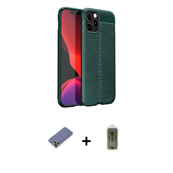 MARSİLYAN™- iPhone 12 Pro Max Kılıf Doruk Klasik Özel Seri - Siyah Joko Magic 5D Hayalet Cam + Metal Kamera Lens Koruma Cam - GD