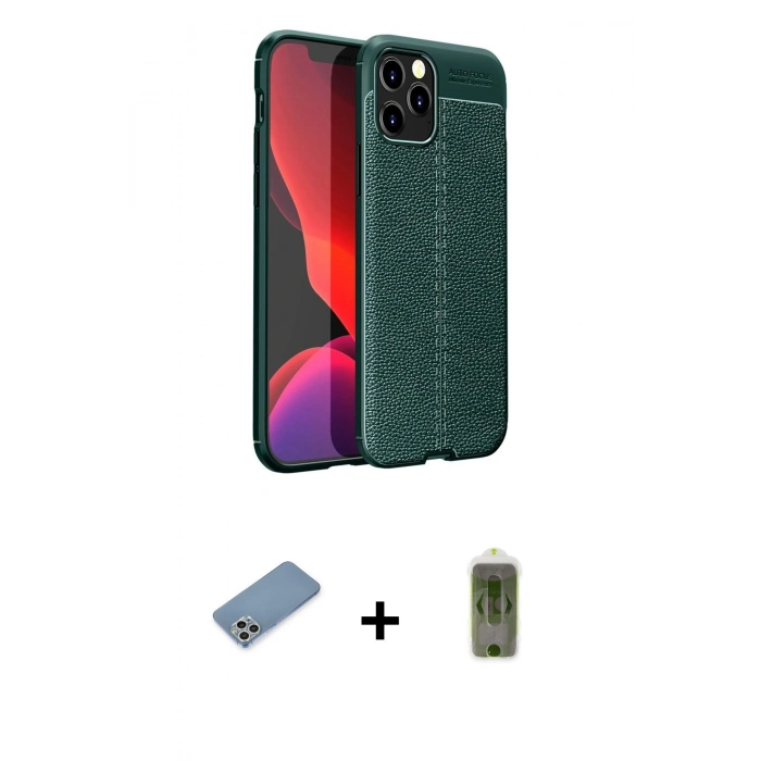 MARSİLYAN™- iPhone 12 Pro Max Kılıf Doruk Klasik Özel Seri - Siyah Joko Magic 5D Hayalet Cam + Shine Kamera Lens Koruma Cam - GS