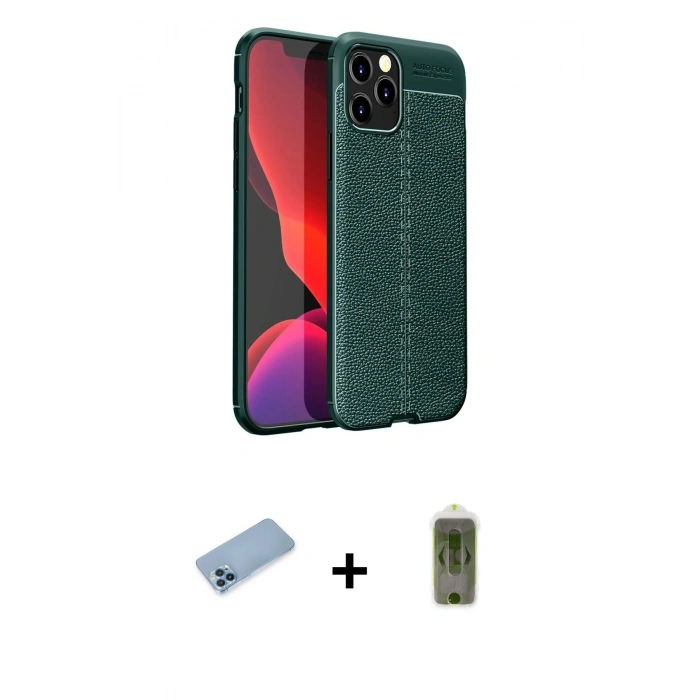 MARSİLYAN™- iPhone 12 Pro Max Kılıf Doruk Klasik Özel Seri - Siyah Joko Magic 5D Hayalet Cam + Shine Kamera Lens Koruma Cam - MI