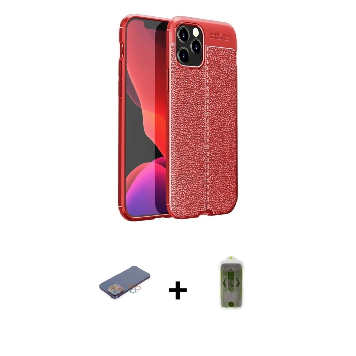 MARSİLYAN™- iPhone 12 Pro Max Kılıf Doruk Klasik Özel Seri - Siyah Joko Magic 5D Hayalet Cam + Renkli Kamera Lens Koruma Cam - PE