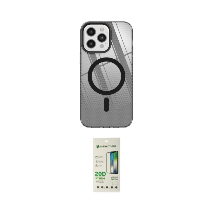 MARSİLYAN™- iPhone 12 Pro Max Kılıf Doruk Prime - Siyah 20D Premium Cam Ekran Koruyucu