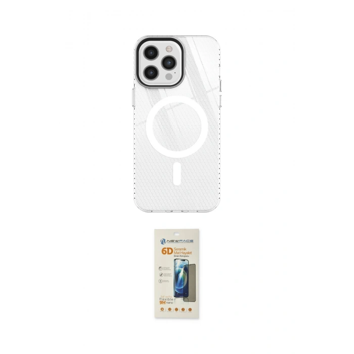 MARSİLYAN™- iPhone 12 Pro Max Kılıf Doruk Prime - Siyah 6D Mat Seramik Hayalet Nano Ekran Koruyucu