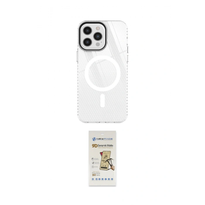 MARSİLYAN™- iPhone 12 Pro Max Kılıf Doruk Prime - Siyah Mat Seramik Nano Ekran Koruyucu