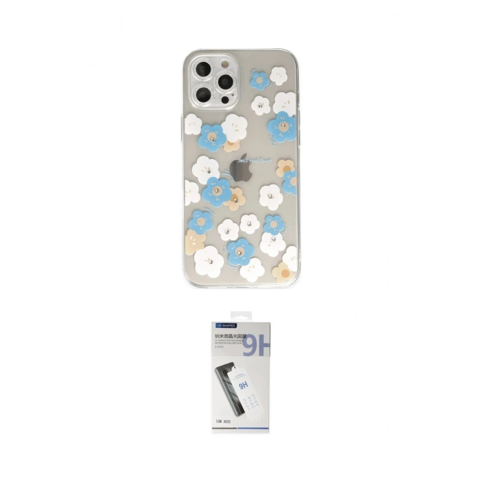 MARSİLYAN™- iPhone 12 Pro Max Kılıf Eksen Asil Prime - Şeffaf Uv Polymer Nano Ekran Koruyucu