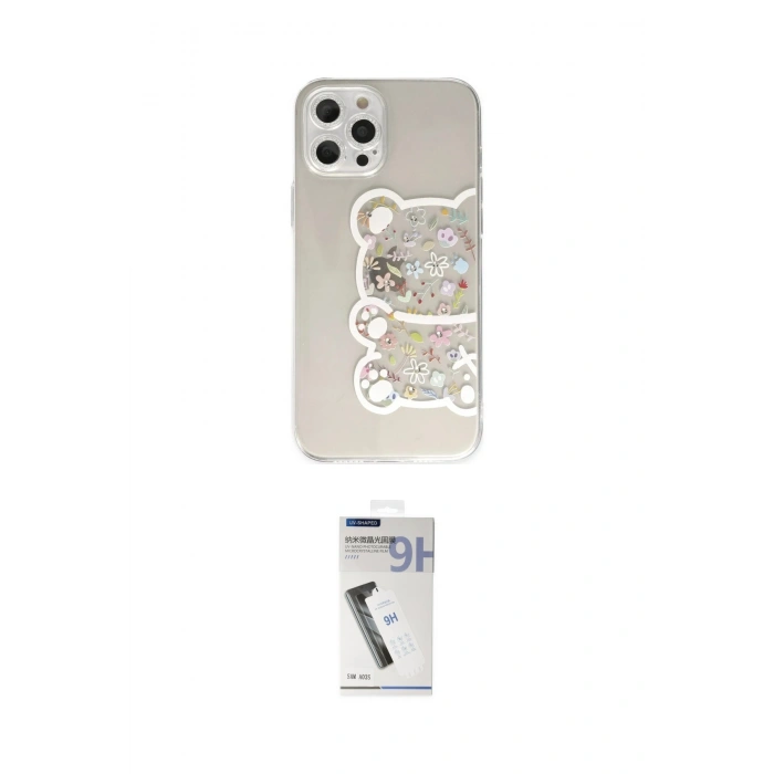 MARSİLYAN™- iPhone 12 Pro Max Kılıf Eksen Asil Prime - Şeffaf Uv Polymer Nano Ekran Koruyucu