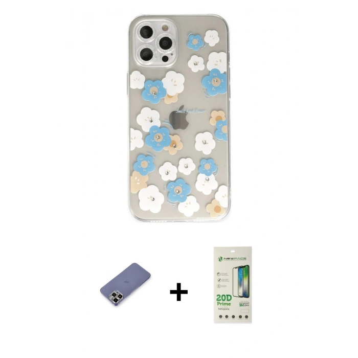MARSİLYAN™- iPhone 12 Pro Max Kılıf Eksen Asil Prime - Siyah 20D Premium Cam Ekran Koruyucu + Metal Kamera Lens Koruma Cam - GD