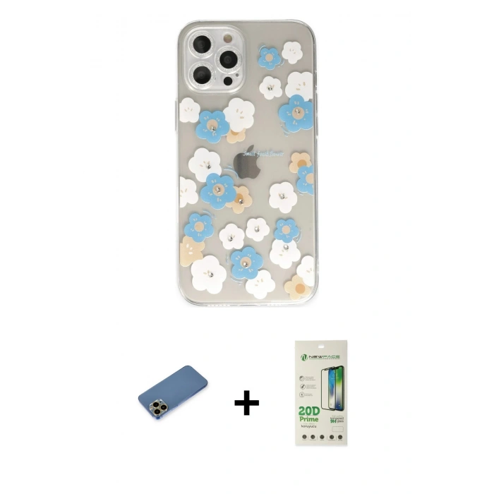 MARSİLYAN™- iPhone 12 Pro Max Kılıf Eksen Asil Prime - Siyah 20D Premium Cam Ekran Koruyucu + Gold Shine Kamera Lens Koruma Cam