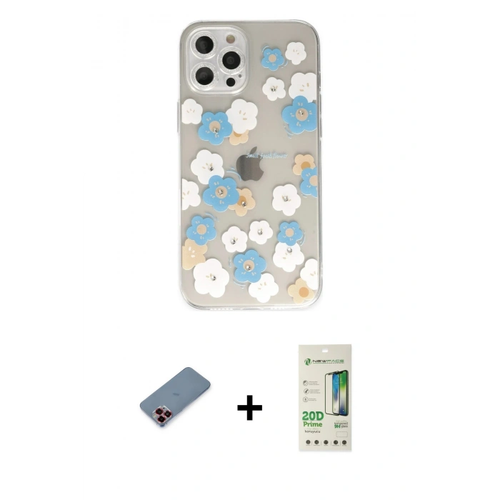 MARSİLYAN™- iPhone 12 Pro Max Kılıf Eksen Asil Prime - Siyah 20D Premium Cam Ekran Koruyucu + Metal Kamera Lens Koruma Cam - KI