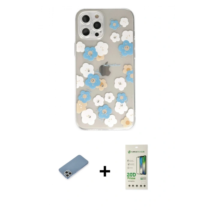 MARSİLYAN™- iPhone 12 Pro Max Kılıf Eksen Asil Prime - Siyah 20D Premium Cam Ekran Koruyucu + Shine Kamera Lens Koruma Cam - GS