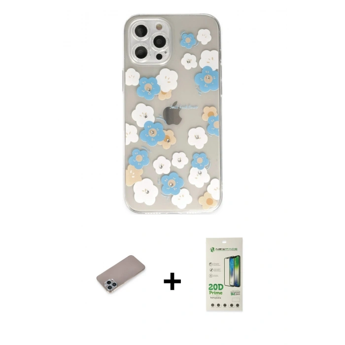 MARSİLYAN™- iPhone 12 Pro Max Kılıf Eksen Asil Prime - Siyah 20D Premium Cam Ekran Koruyucu + Shine Kamera Lens Koruma Cam - SABE