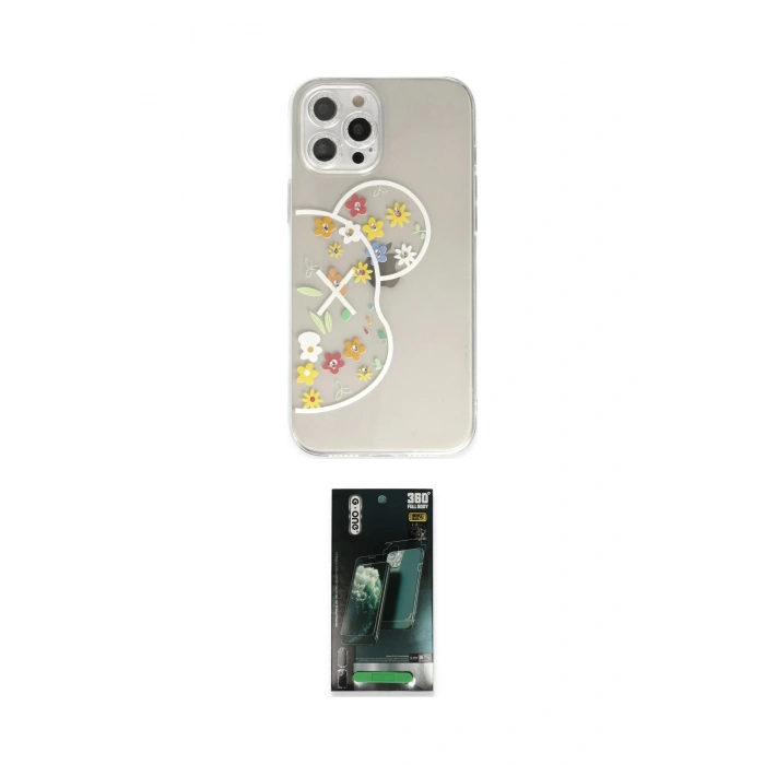 MARSİLYAN™- iPhone 12 Pro Max Kılıf Eksen Asil Prime - Siyah 360 Mat Full Body Arka Koruyucu