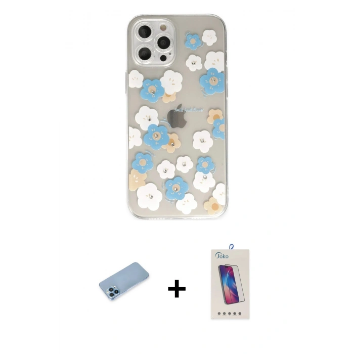 MARSİLYAN™- iPhone 12 Pro Max Kılıf Eksen Asil Prime - Siyah Joko 5D Cam + Shine Kamera Lens Koruma Cam - MI