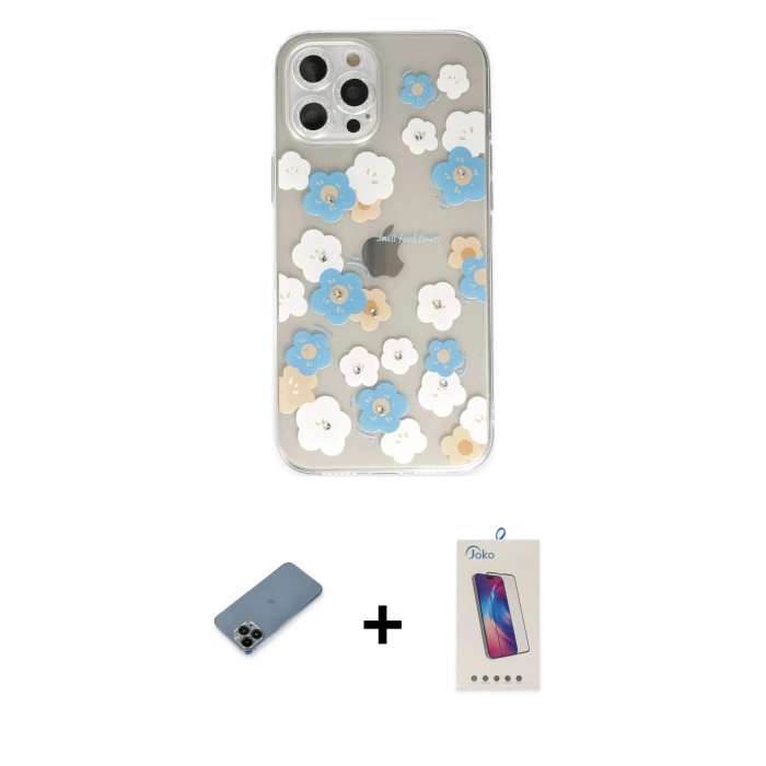 MARSİLYAN™- iPhone 12 Pro Max Kılıf Eksen Asil Prime - Siyah Joko 5D Cam + Shine Kamera Lens Koruma Cam - SH