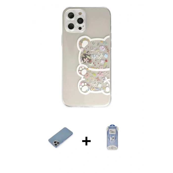 MARSİLYAN™- iPhone 12 Pro Max Kılıf Eksen Asil Prime - Siyah Joko Magic 5D Cam + Shine Kamera Lens Koruma Cam - GI