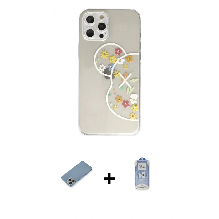 MARSİLYAN™- iPhone 12 Pro Max Kılıf Eksen Asil Prime - Siyah Joko Magic 5D Cam + Shine Kamera Lens Koruma Cam - GI