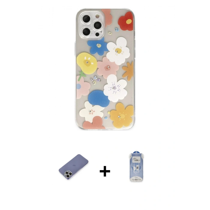 MARSİLYAN™- iPhone 12 Pro Max Kılıf Eksen Asil Prime - Siyah Joko Magic 5D Cam + Metal Kamera Lens Koruma Cam - GD