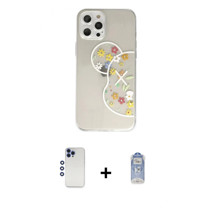 MARSİLYAN™- iPhone 12 Pro Max Kılıf Eksen Asil Prime - Siyah Joko Magic 5D Cam + Shine Kamera Lens - LT