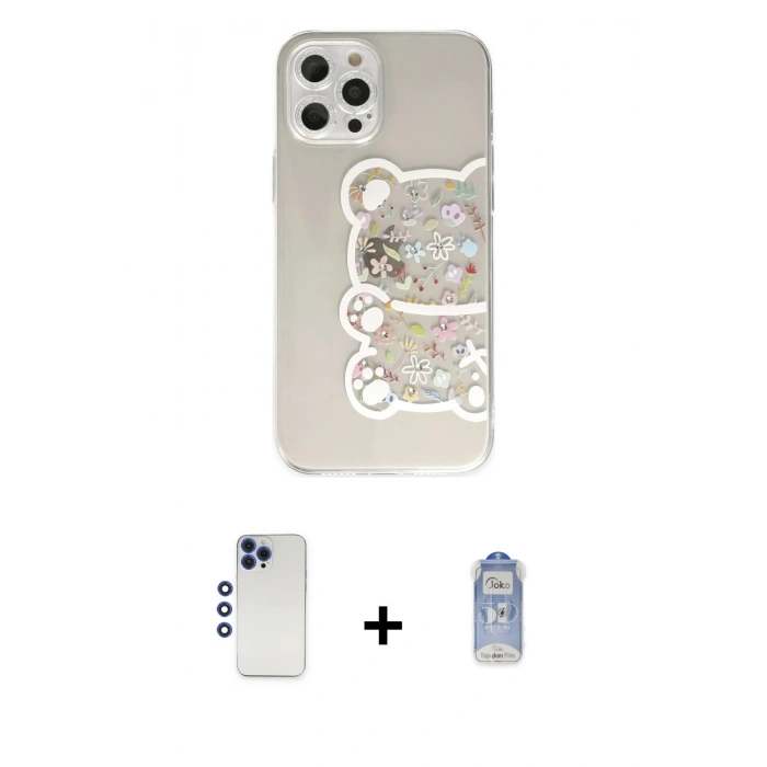 MARSİLYAN™- iPhone 12 Pro Max Kılıf Eksen Asil Prime - Siyah Joko Magic 5D Cam + Shine Kamera Lens - LT