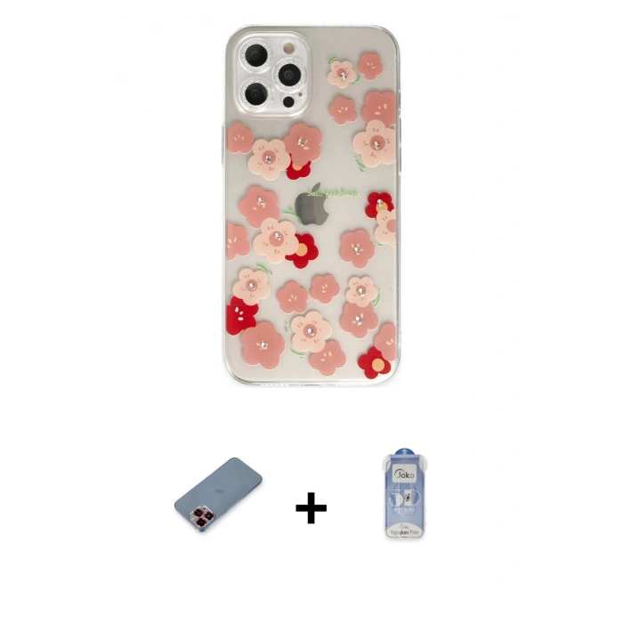MARSİLYAN™- iPhone 12 Pro Max Kılıf Eksen Asil Prime - Siyah Joko Magic 5D Cam + Metal Kamera Lens Koruma Cam - KI