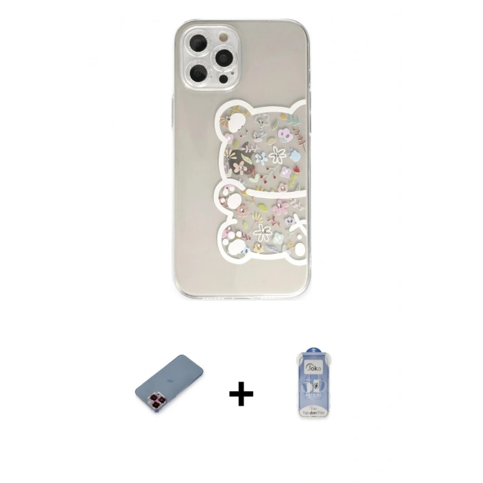 MARSİLYAN™- iPhone 12 Pro Max Kılıf Eksen Asil Prime - Siyah Joko Magic 5D Cam + Metal Kamera Lens Koruma Cam - KI