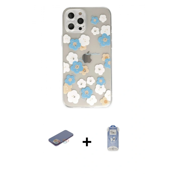 MARSİLYAN™- iPhone 12 Pro Max Kılıf Eksen Asil Prime - Siyah Joko Magic 5D Cam + Renkli Kamera Lens Koruma Cam - PE
