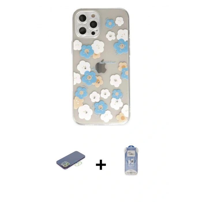 MARSİLYAN™- iPhone 12 Pro Max Kılıf Eksen Asil Prime - Siyah Joko Magic 5D Cam + Renkli Kamera Lens Koruma Cam - YL