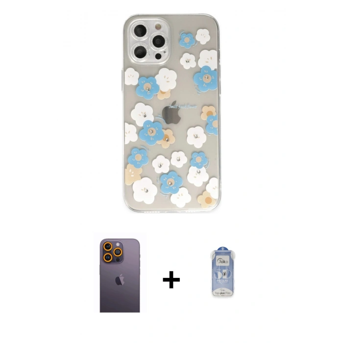 MARSİLYAN™- iPhone 12 Pro Max Kılıf Eksen Asil Prime - Siyah Joko Magic 5D Cam + Sarı Neon Fosforlu Kamera Lens