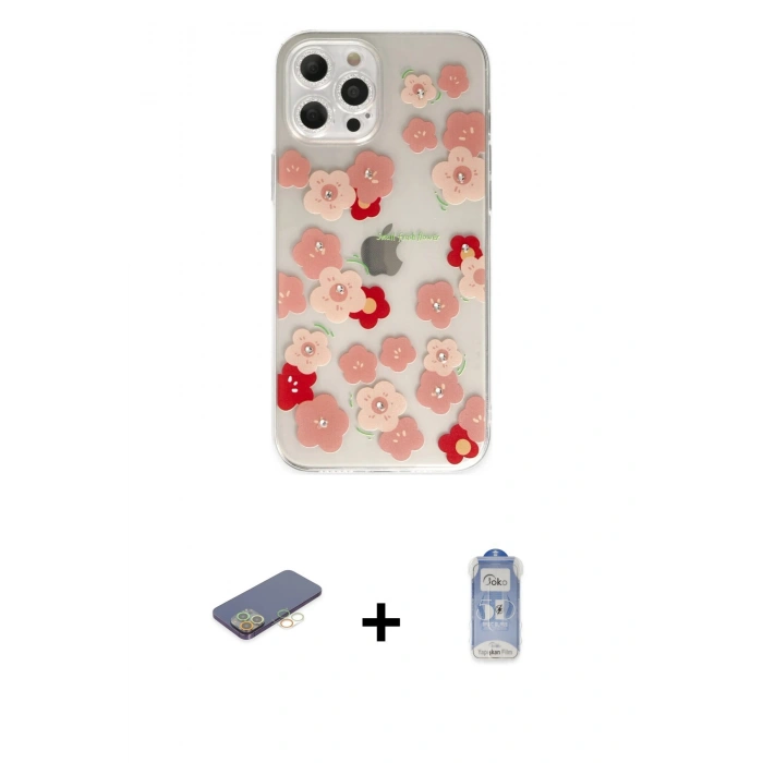 MARSİLYAN™- iPhone 12 Pro Max Kılıf Eksen Asil Prime - Siyah Joko Magic 5D Cam + Sarı Renkli Kamera Lens Koruma Cam