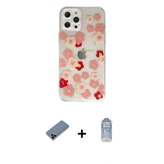 MARSİLYAN™- iPhone 12 Pro Max Kılıf Eksen Asil Prime - Siyah Joko Magic 5D Cam + Shine Kamera Lens Koruma Cam - SH