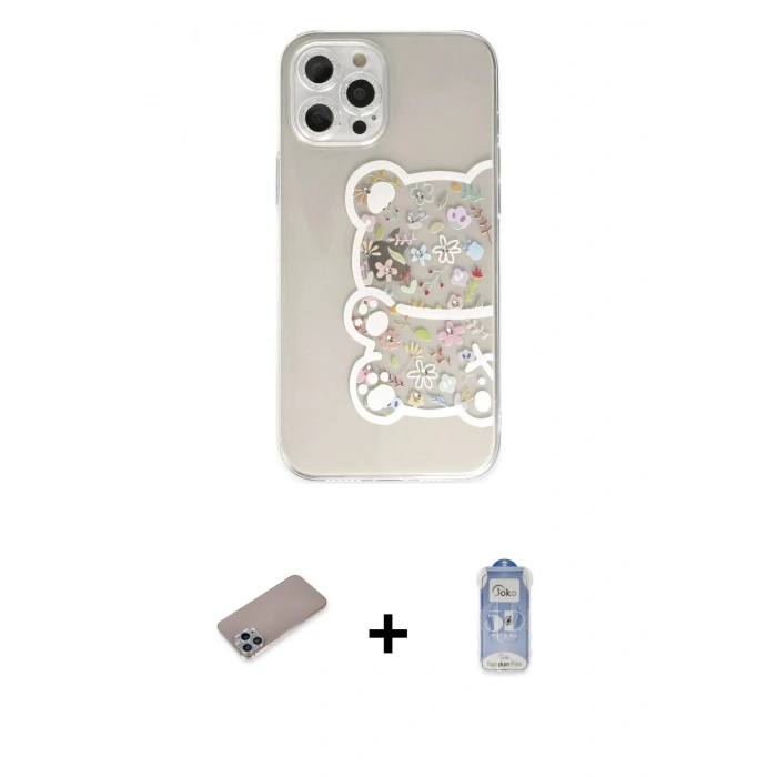 MARSİLYAN™- iPhone 12 Pro Max Kılıf Eksen Asil Prime - Siyah Joko Magic 5D Cam + Shine Kamera Lens Koruma Cam - SABE