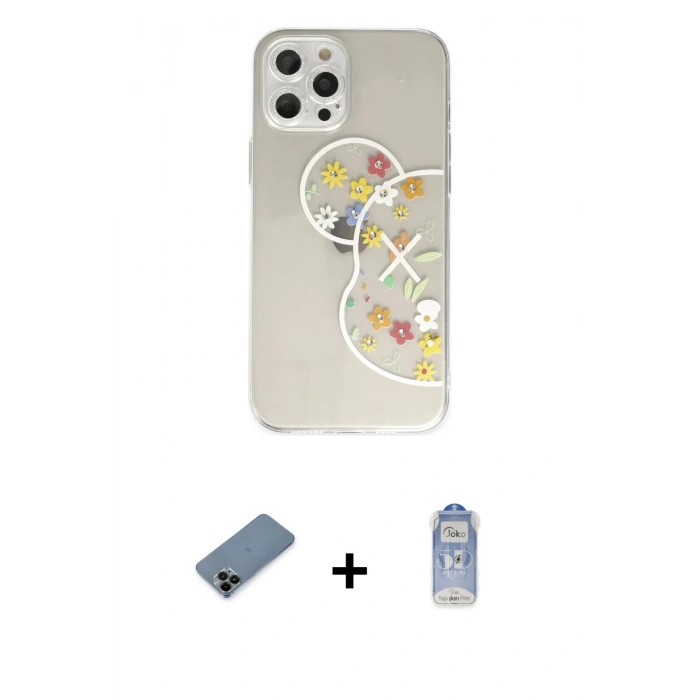 MARSİLYAN™- iPhone 12 Pro Max Kılıf Eksen Asil Prime - Siyah Joko Magic 5D Cam + Shine Kamera Lens Koruma Cam - SH